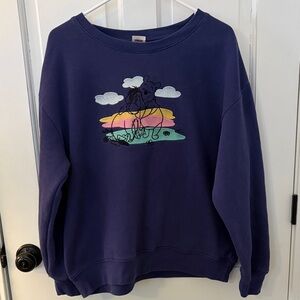 Disney Women's xl line art embroidered Graphic Winnie Pooh Eeyore SweatshirtCOZY